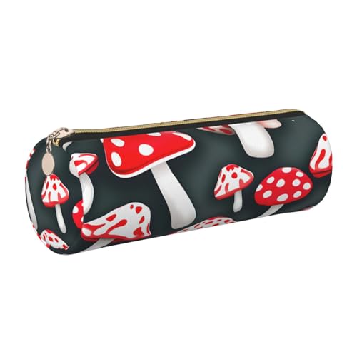 GaxfjRu Federmäppchen für Füllfederhalter und Bleistifte, Leder, mit Reißverschluss, Rot / Weiß von GaxfjRu