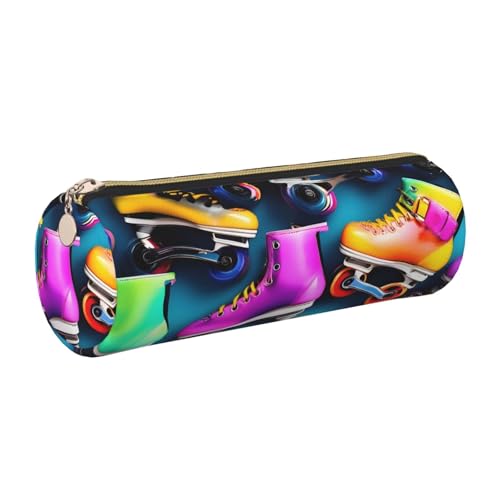 GaxfjRu Federmäppchen für Tintenroller und Bleistifte, Leder, mit Reißverschluss, weich, bunt von GaxfjRu