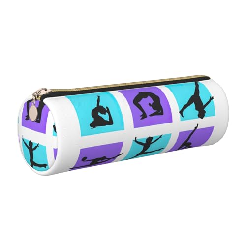 GaxfjRu Federmäppchen für Turnspiele, Leder, mit Reißverschluss, für Füllfederhalter, für Tintenroller und Bleistifte, weich, genarbt von GaxfjRu