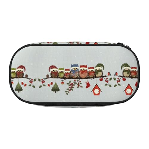 GaxfjRu Federmäppchen mit niedlichem Weihnachtsmotiv auf Ast, großes Fassungsvermögen, für Zuhause, Uni, Büro, Organizer für Erwachsene, Studenten von GaxfjRu