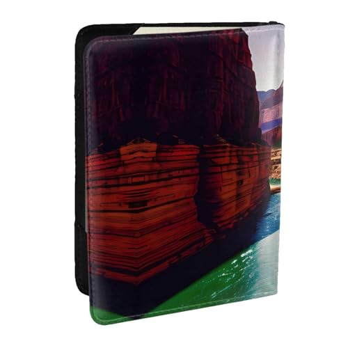 GaxfjRu Grand Canyon Reisepasshülle aus Leder, wasserdicht, Reisebrieftasche, Reisepasshülle für Damen und Herren, Schwarz , Einheitsgröße von GaxfjRu