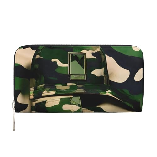 GaxfjRu Green Army Digital Camouflage Print Small Leather Wallet for Women Ladies Credit Card Holder Women Pocket Purse von GaxfjRu
