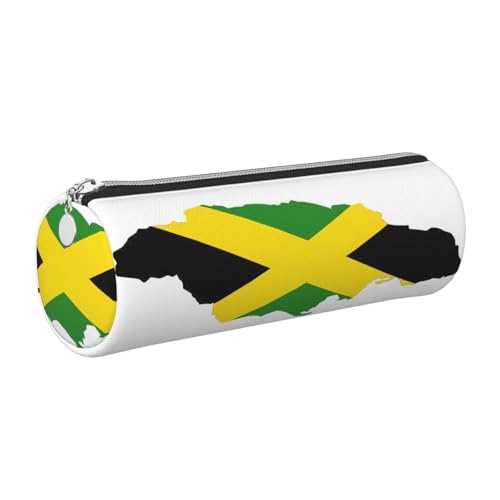 GaxfjRu Jamaika Flagge Karte Runde Federmäppchen Kunstleder - Aufbewahrung für Stifte, Bleistifte, Marker, Kleinigkeiten Metall Reißverschluss mit Leder, silber, Einheitsgröße, Kartenhalter GaxfjRu Jamaika Flagge Karte Runde Federmäppchen Kunstleder - Aufbewahrung für Stifte, Bleistifte, Marker, Kleinigkeiten Metall Reißverschluss mit Leder, silber, Einheitsgröße, Kartenhalter von GaxfjRu
