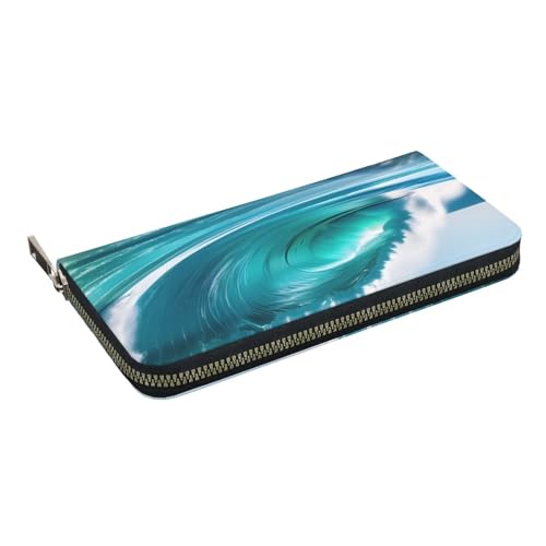 GaxfjRu Klare Sky Wave Print Kleine Ledergeldbörse für Damen, Kreditkartenetui Damen Tasche Geldbörse von GaxfjRu