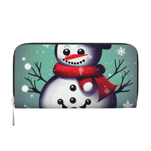 GaxfjRu Kleine Geldbörse aus Leder mit Schneemann-Aufdruck für Damen, Kreditkartenetui für Damen, Taschengeldbörse für Damen von GaxfjRu