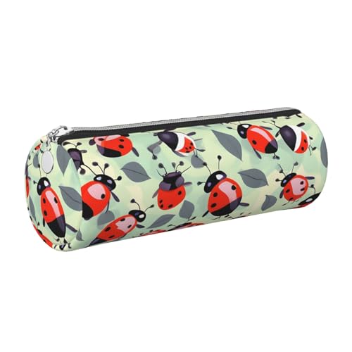 GaxfjRu Ladybugs Cartoon Muster Runde Federmäppchen Kunstleder - Aufbewahrung für Stifte, Bleistifte, Marker, Kleinigkeiten Metall Reißverschluss mit Leder, silber, Einheitsgröße, Kartenhalter GaxfjRu Ladybugs Cartoon Muster Runde Federmäppchen Kunstleder - Aufbewahrung für Stifte, Bleistifte, Marker, Kleinigkeiten Metall Reißverschluss mit Leder, silber, Einheitsgröße, Kartenhalter von GaxfjRu