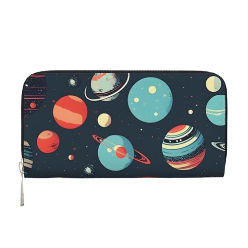 GaxfjRu Outer Space Planet Print Small Leather Wallet for Women Ladies Credit Card Holder Women Pocket Purse von GaxfjRu