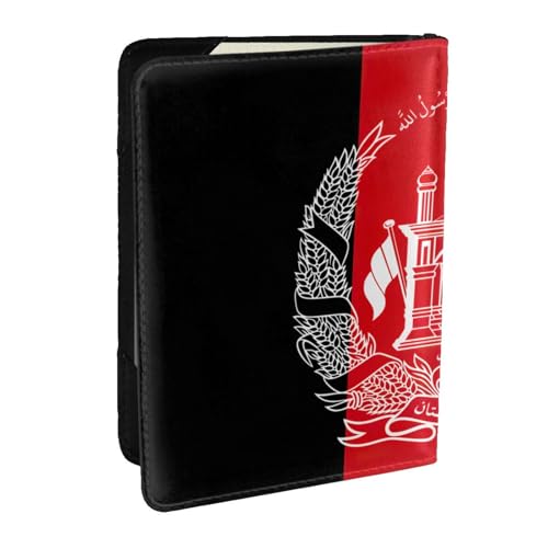 GaxfjRu Reisepasshülle aus Leder, Motiv: Flagge von Afghanistan, wasserdicht, Reisebrieftasche, Reisepasshülle für Damen und Herren, Schwarz , Einheitsgröße von GaxfjRu