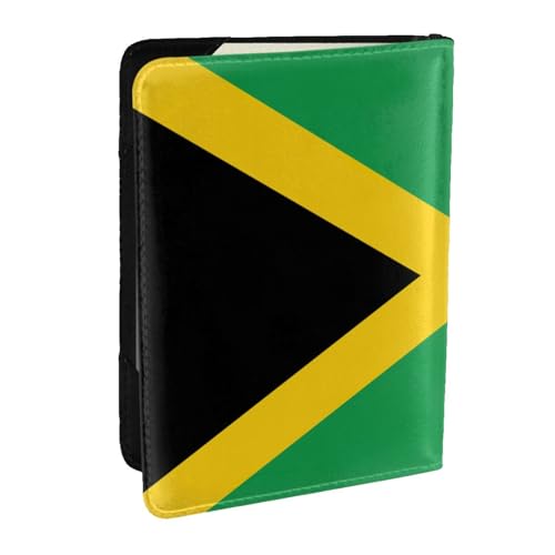 GaxfjRu Reisepasshülle aus Leder, Motiv: Flagge von Jamaika, wasserdicht, Reisebrieftasche, Reisepasshülle für Damen und Herren, Schwarz , Einheitsgröße von GaxfjRu