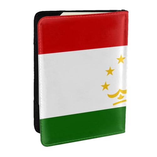 GaxfjRu Reisepasshülle aus Leder, Motiv: Flagge von Tadschikistan, wasserdicht, Reisebrieftasche, Reisepasshülle für Damen und Herren, Schwarz , Einheitsgröße von GaxfjRu