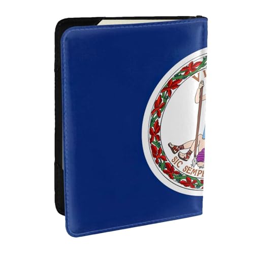 GaxfjRu Reisepasshülle aus Leder, Motiv: Flagge von Virginia, wasserdicht, Reisebrieftasche, Reisepasshülle für Damen und Herren, Schwarz , Einheitsgröße von GaxfjRu