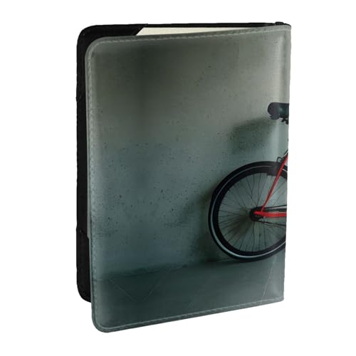 GaxfjRu Reisepasshülle aus Leder, Retro-Fahrradmuster, wasserdicht, Reisebrieftasche, Reisepasshülle für Damen und Herren, Schwarz , Einheitsgröße von GaxfjRu