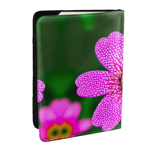 GaxfjRu Reisepasshülle aus Leder, gepunktet, wasserdicht, Reisebrieftasche, Reisepasshülle für Damen und Herren, Rosa, Schwarz , Einheitsgröße von GaxfjRu