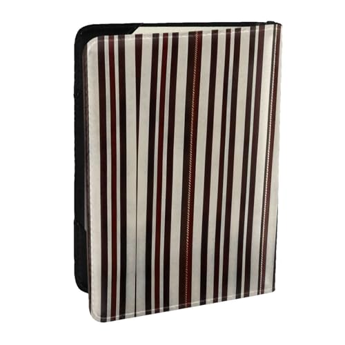 GaxfjRu Reisepasshülle aus Leder, gestreift, wasserdicht, für Damen und Herren, Braun, Schwarz , Einheitsgröße von GaxfjRu