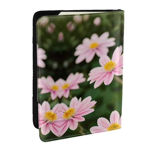 GaxfjRu Reisepasshülle aus Leder, mit Blumenmuster, wasserdicht, Reisebrieftasche, Reisepasshülle für Damen und Herren, Rosa / Weiß / Gold, Schwarz , Einheitsgröße von GaxfjRu
