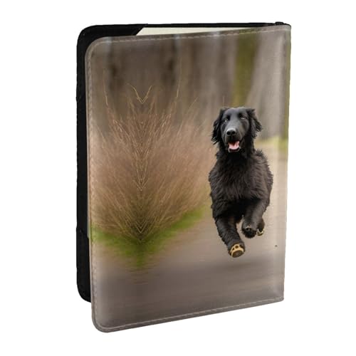 GaxfjRu Reisepasshülle aus Leder, mit Hundemotiv, wasserdicht, für Damen und Herren, Schwarz, Schwarz , Einheitsgröße von GaxfjRu