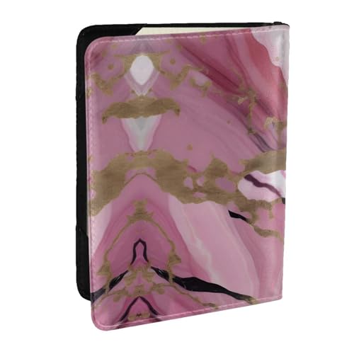 GaxfjRu Reisepasshülle aus Leder, mit Marmormuster, wasserdicht, für Damen und Herren, Rosa / Weiß, Schwarz , Einheitsgröße von GaxfjRu