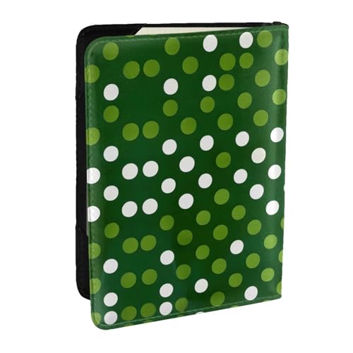 GaxfjRu Reisepasshülle aus Leder, mit Punktemuster, wasserdicht, für Damen und Herren, Grün, Schwarz , Einheitsgröße von GaxfjRu