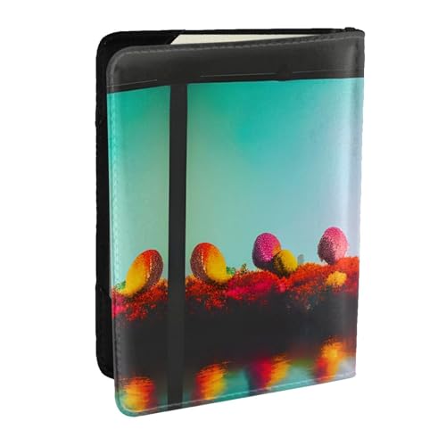GaxfjRu Reisepasshülle aus Leder, mit schönem buntem Kunstdruck, wasserdicht, Reisebrieftasche, Reisepasshülle für Damen und Herren, Schwarz , Einheitsgröße von GaxfjRu