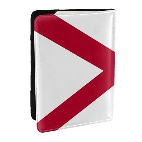 GaxfjRu Reisepasshülle aus Leder mit Alabama-Flagge, wasserdicht, Reisebrieftasche, Reisepasshülle für Damen und Herren, Schwarz , Einheitsgröße von GaxfjRu