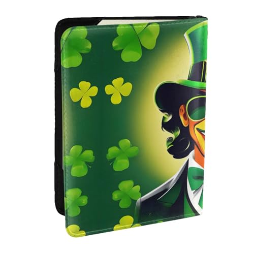 GaxfjRu Reisepasshülle aus Leder mit Aufdruck "Happy St. Patrick's Day", wasserdicht, Reisebrieftasche, Reisepasshülle für Damen und Herren, Schwarz , Einheitsgröße von GaxfjRu