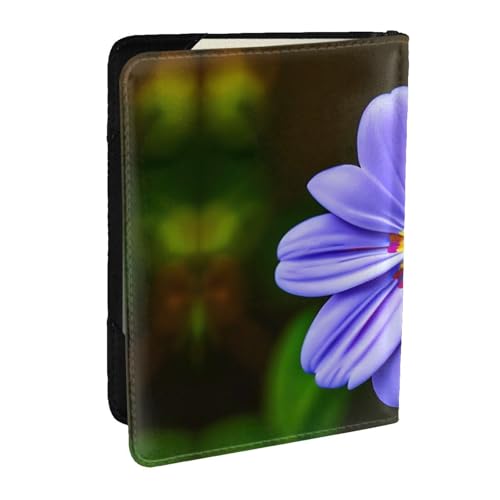 GaxfjRu Reisepasshülle aus Leder mit Blumenmuster, wasserdicht, Reisebrieftasche, Reisepasshülle für Damen und Herren, Violett, Schwarz , Einheitsgröße von GaxfjRu