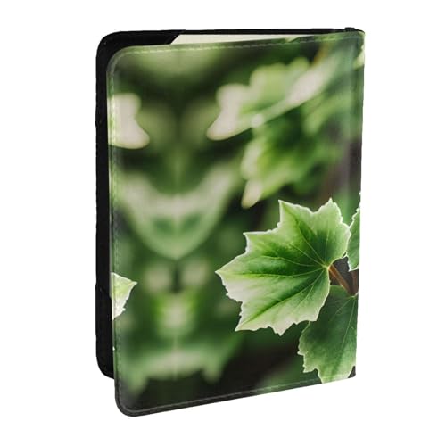 GaxfjRu Reisepasshülle aus Leder mit Efeublüten-Motiv, wasserdicht, Reisebrieftasche, Reisepasshülle für Damen und Herren, Schwarz , Einheitsgröße von GaxfjRu