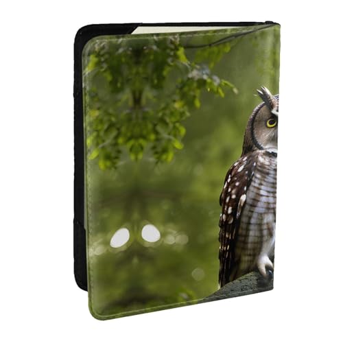 GaxfjRu Reisepasshülle aus Leder mit Eulenmotiv, wasserdicht, Reisebrieftasche, Reisepasshülle für Damen und Herren, Schwarz , Einheitsgröße von GaxfjRu