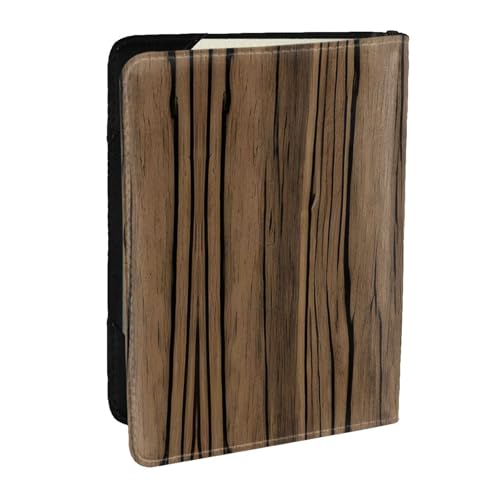 GaxfjRu Reisepasshülle aus Leder mit Holzmaserung, wasserdicht, Reisebrieftasche, Reisepasshülle für Damen und Herren, Schwarz , Einheitsgröße von GaxfjRu