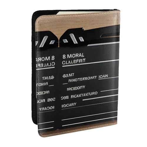 GaxfjRu Reisepasshülle aus Leder mit Klapperboard-Druck, wasserdicht, Reisebrieftasche, Reisepasshülle für Damen und Herren, Schwarz , Einheitsgröße von GaxfjRu