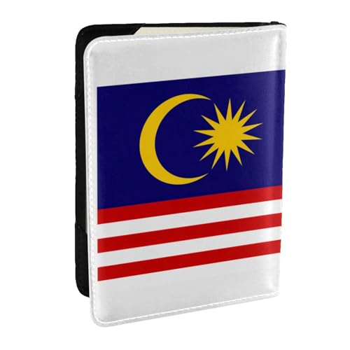 GaxfjRu Reisepasshülle aus Leder mit Malaysia-Flagge, wasserdicht, Reisebrieftasche, Reisepasshülle für Damen und Herren, Schwarz , Einheitsgröße von GaxfjRu