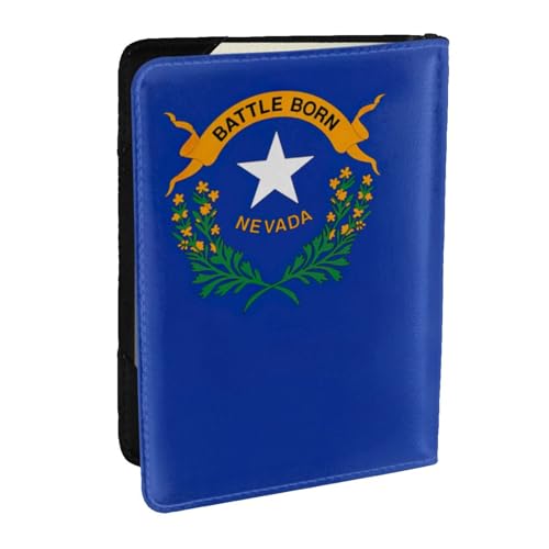 GaxfjRu Reisepasshülle aus Leder mit Nevada-Flagge, wasserdicht, Reisebrieftasche, Reisepasshülle für Damen und Herren, Schwarz , Einheitsgröße von GaxfjRu