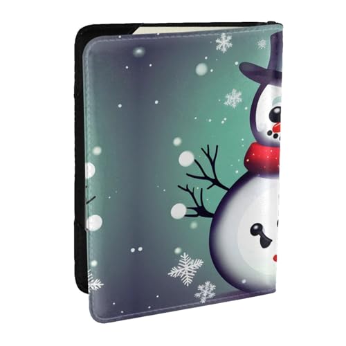 GaxfjRu Reisepasshülle aus Leder mit Schneemann-Aufdruck, wasserdicht, Reisebrieftasche, Reisepasshülle für Damen und Herren, Schwarz , Einheitsgröße von GaxfjRu