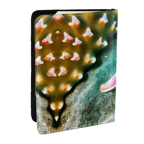 GaxfjRu Reisepasshülle aus Leder mit Seesternmuster, wasserdicht, Reisebrieftasche, Reisepasshülle für Damen und Herren, Schwarz , Einheitsgröße von GaxfjRu