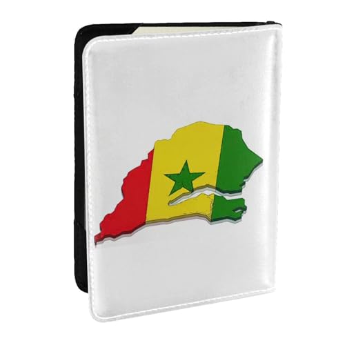 GaxfjRu Reisepasshülle aus Leder mit Senegal-Flagge, wasserdicht, Reisebrieftasche, Reisepasshülle für Damen und Herren, Schwarz , Einheitsgröße von GaxfjRu