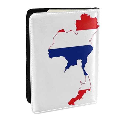 GaxfjRu Reisepasshülle aus Leder mit Thailand-Flagge, wasserdicht, Reisebrieftasche, Reisepasshülle für Damen und Herren, Schwarz , Einheitsgröße von GaxfjRu