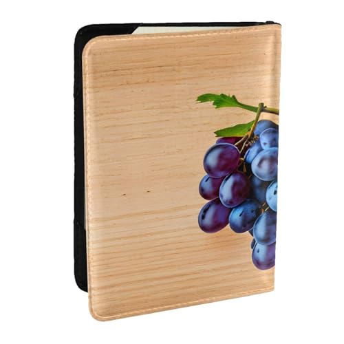 GaxfjRu Reisepasshülle aus Leder mit Traubenmuster, wasserdicht, Reisebrieftasche, Reisepasshülle für Damen und Herren, Schwarz , Einheitsgröße von GaxfjRu