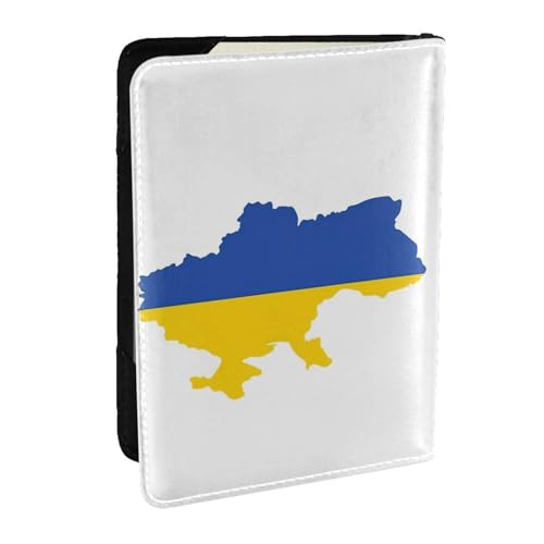 GaxfjRu Reisepasshülle aus Leder mit Ukraine-Flagge, wasserdicht, Reisebrieftasche, Reisepasshülle für Damen und Herren, Schwarz , Einheitsgröße von GaxfjRu