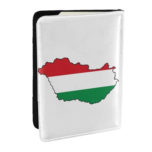 GaxfjRu Reisepasshülle aus Leder mit Ungarn-Flagge, wasserdicht, Reisebrieftasche, Reisepasshülle für Damen und Herren, Schwarz , Einheitsgröße von GaxfjRu