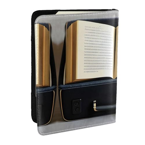 GaxfjRu Reisepasshülle aus Leder mit Violinen- und Buchdruck, wasserdicht, Reisebrieftasche, Reisepasshülle für Damen und Herren, Schwarz , Einheitsgröße von GaxfjRu