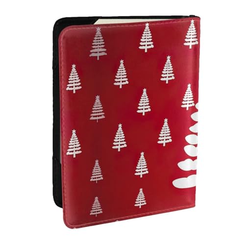 GaxfjRu Reisepasshülle aus Leder mit Weihnachtsbaum-Aufdruck, wasserdicht, Reisebrieftasche, Reisepasshülle für Damen und Herren, Schwarz , Einheitsgröße von GaxfjRu