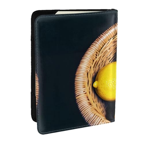 GaxfjRu Reisepasshülle aus Leder mit Zitronenmuster, wasserdicht, Reisebrieftasche, Reisepasshülle für Damen und Herren, Schwarz , Einheitsgröße von GaxfjRu