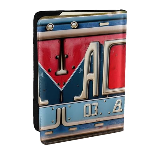 GaxfjRu Reisepasshülle aus Leder mit altem Lizenzdruck, wasserdicht, Reisebrieftasche, Reisepasshülle für Damen und Herren, Schwarz , Einheitsgröße von GaxfjRu