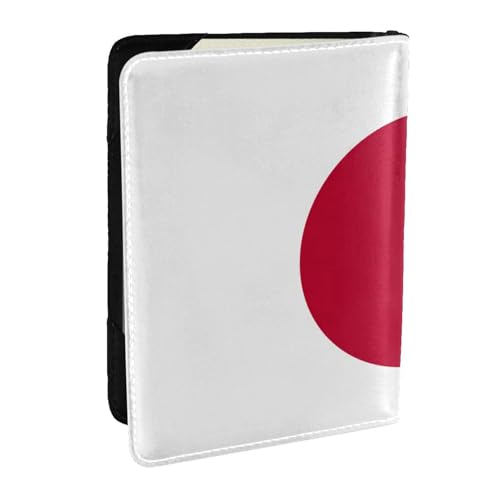 GaxfjRu Reisepasshülle aus Leder mit japanischer Flagge, wasserdicht, Reisebrieftasche, Reisepasshülle für Damen und Herren, Schwarz , Einheitsgröße von GaxfjRu