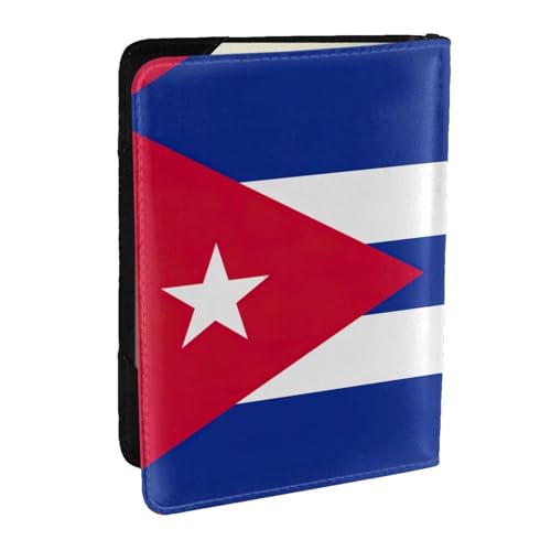 GaxfjRu Reisepasshülle aus Leder mit kubanischer Flagge, wasserdicht, Reisebrieftasche, Reisepasshülle für Damen und Herren, Schwarz , Einheitsgröße von GaxfjRu