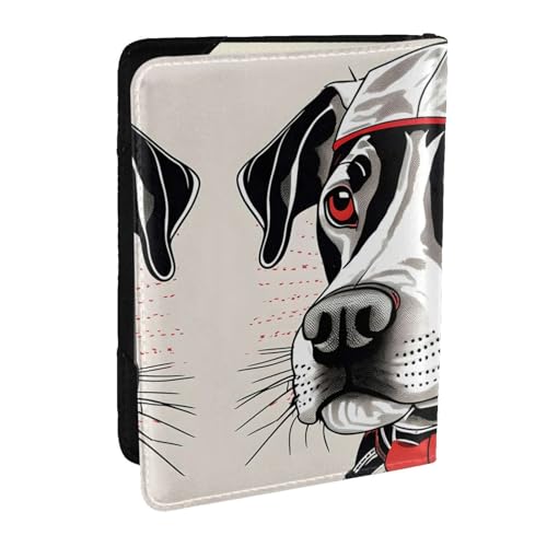 GaxfjRu Reisepasshülle aus Leder mit niedlichem Tiermotiv, wasserdicht, Reisebrieftasche, Reisepasshülle für Damen und Herren, Schwarz , Einheitsgröße von GaxfjRu