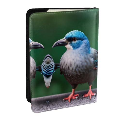 GaxfjRu Reisepasshülle aus Leder mit zwei Vögeln, wasserdicht, Reisebrieftasche, Reisepasshülle für Damen und Herren, Schwarz , Einheitsgröße von GaxfjRu