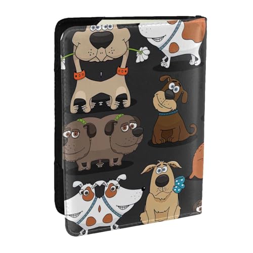 GaxfjRu Reisepasshülle mit Hunde-Corgi-Aufdruck, Brieftasche, Reise-Organizer, Kreditkartenetui, Reisepassbuch, Schwarz , Einheitsgröße von GaxfjRu