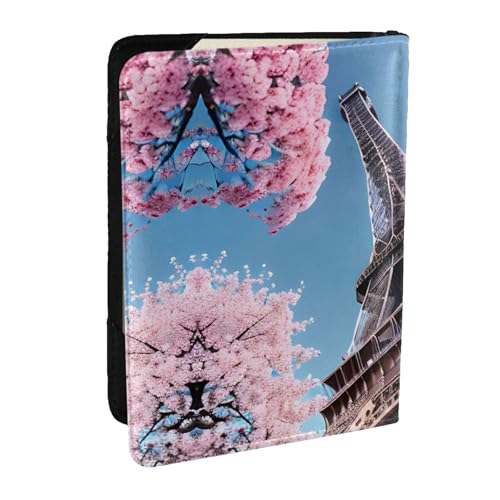 GaxfjRu Reisepasshülle mit Ölgemälde-Motiv, Motiv: Paris Eiffelturm, Reise-Organizer, Kreditkartenetui, Reisepassbuch, Schwarz , Einheitsgröße von GaxfjRu