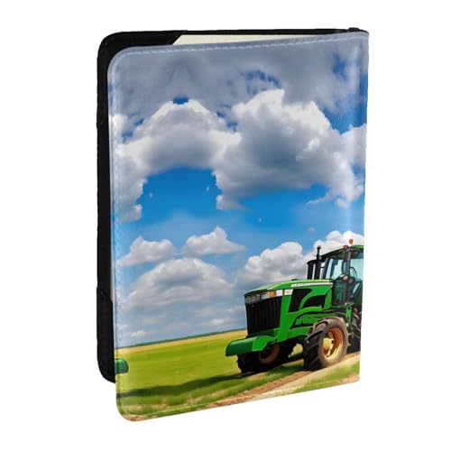 GaxfjRu Reisepasshülle mit Traktor unter blauem Himmel und weißen Wolken, Reise-Organizer, Kreditkartenetui, Reisepassbuch, Schwarz , Einheitsgröße von GaxfjRu